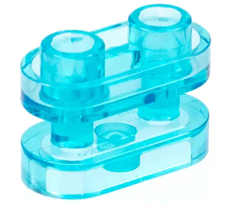 Trans-Light Blue Brick, Round 1 x 2 with Hollow Studs and Open Center with Bars