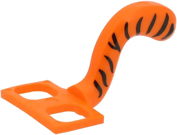 Orange Minifigure Costume Tail Cat with Black Tiger Stripes Pattern