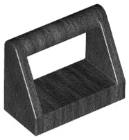 Pearl Dark Gray Tile, Modified 1 x 2 with Bar Handle