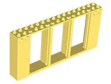 Bright Light Yellow Door, Frame 2 x 16 x 6 with 3 Openings and 2 Studs on Either Side on Front