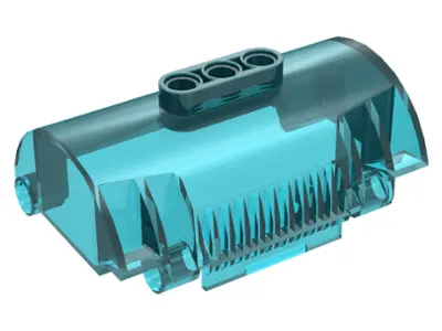 Trans-Light Blue Cylinder Half 3 x 5 x 8 with Pin Holes