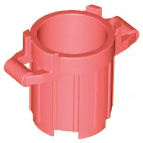 Coral Container, Trash Can with 4 Cover Holders