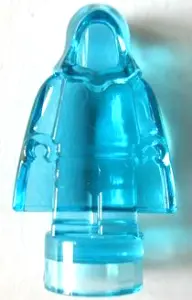 Trans-Light Blue Minifigure, Utensil Statuette / Trophy with Cape and Hood