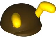 Dark Brown Large Figure Headgear, Super Mario Cap with Molded Flexible Rubber Yellow Antennae Patter