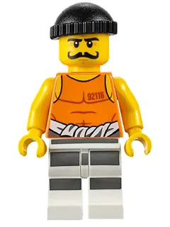 Police - Jail Prisoner 92116 Undershirt, Striped Legs, Black Knit Cap