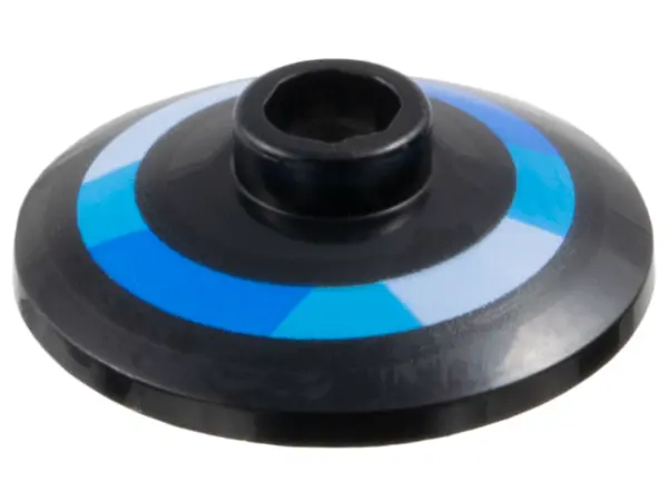 Black Dish 2 x 2 Inverted (Radar) with Blue, Medium Azure, and Bright Light Blue Ring Pattern