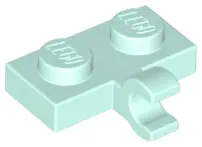 Light Aqua Plate, Modified 1 x 2 with Clip on Side (Horizontal Grip)