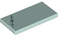 Light Aqua Tile 2 x 4 with Stitches on Left Side Pattern (BrickHeadz Sally Forehead)