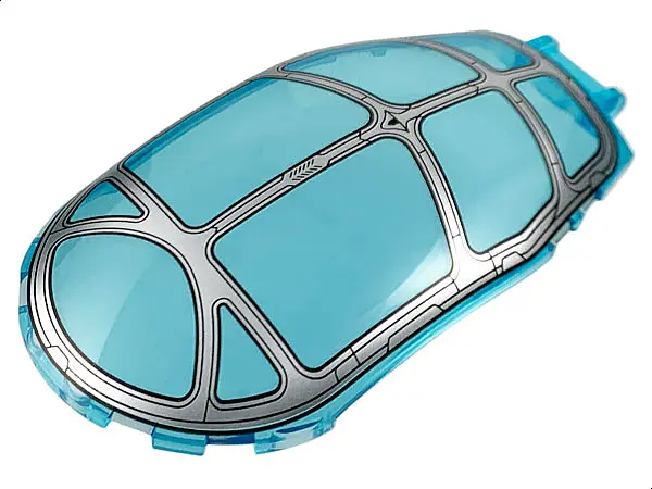 Trans-Light Blue Windscreen 10 x 6 x 2 Bubble Canopy with Bar Handle with Silver Cockpit Window Fram