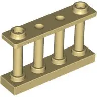 Tan Fence 1 x 4 x 2 Spindled with 2 Studs