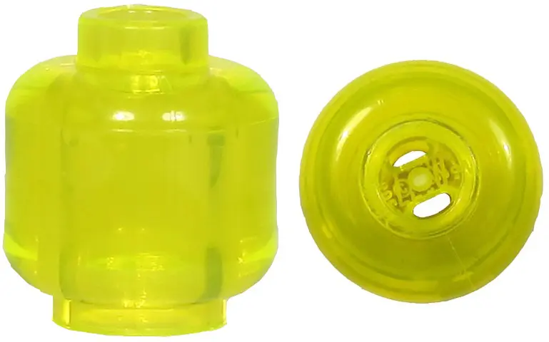Trans-Neon Green Minifigure, Head (Plain)