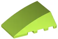 Lime Wedge 4 x 4 Triple Curved No Studs