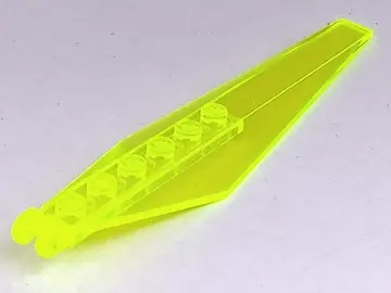 Trans-Neon Green Hinge Plate 3 x 12 with Angled Side Extensions and Tapered Ends