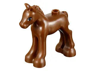 Reddish Brown Horse, Friends Style, Baby Foal with Reddish Brown and White Eyes and Black Triple Eye