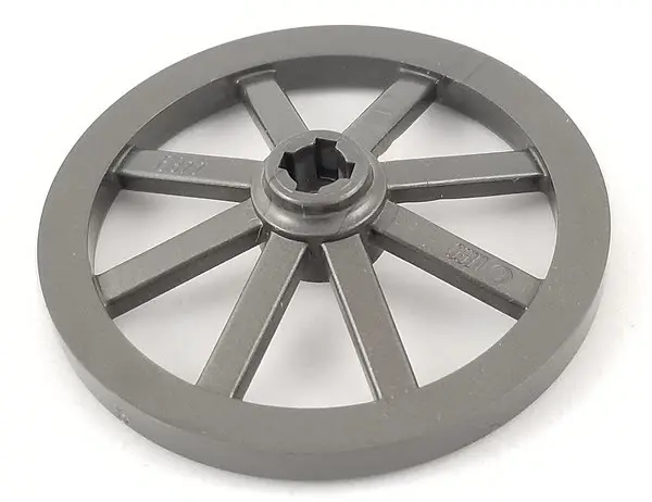 Pearl Dark Gray Wheel Wagon Large 33mm D., Hole Notched for Wheels Holder Pin