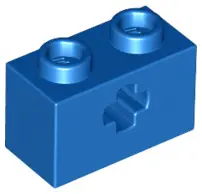 Blue Technic, Brick 1 x 2 with Axle Hole