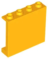Bright Light Orange Panel 1 x 4 x 3 with Side Supports - Hollow Studs