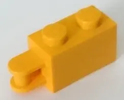 Bright Light Orange Brick, Modified 1 x 2 with Bar Handle on End - Bar Inset from Edge