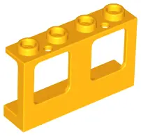 Bright Light Orange Window 1 x 4 x 2 Plane, Single Top Hole and Single Bottom Hole for Glass