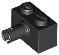 Black Brick, Modified 1 x 2 with Pin