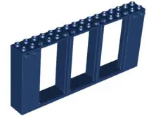 Dark Blue Door, Frame 2 x 16 x 6 with 3 Openings and 2 Studs on Either Side on Front