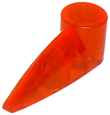 Trans-Neon Orange Bionicle 1 x 3 Tooth with Axle Hole (Bohrok Eye)