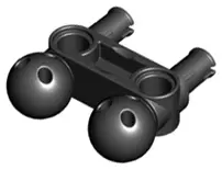 Black Technic, Pin Connector Perpendicular 3L with 2 Pins and 2 Ball Joints