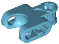 Medium Azure Technic, Axle Connector 2 x 3 with Ball Joint Socket - Closed Sides, Straight Forks wit