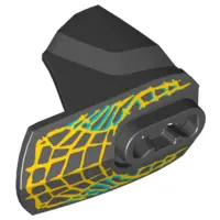 Black Hero Factory Armor with Ball Joint Socket - Size 4 with Yellow Beast Scales Pattern