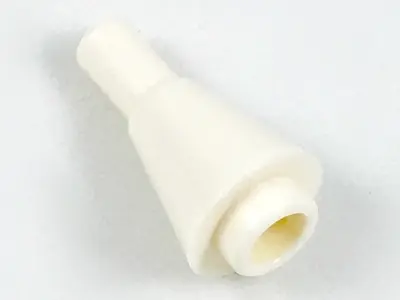 White Cone 1 x 1 Inverted with Bar
