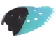 Trans-Light Blue Hero Factory Creature Cocoon Petal with Molded Hard Plastic Black Base Pattern - Fl