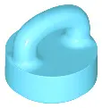 Medium Azure Tile, Round 1 x 1 with Loop