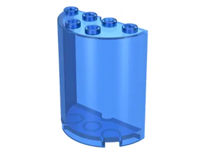 Trans-Dark Blue Cylinder Half 2 x 4 x 4