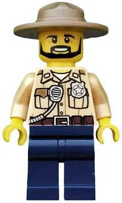 Swamp Police - Officer, Shirt, Dark Tan Hat, Black Beard