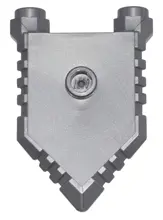 Flat Silver Minifigure, Shield Pentagonal with Grooved Edges