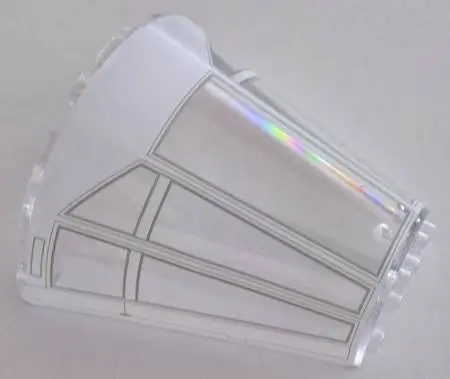 Trans-Clear Cone Half 8 x 4 x 6 with Millennium Falcon Cockpit Pattern 3