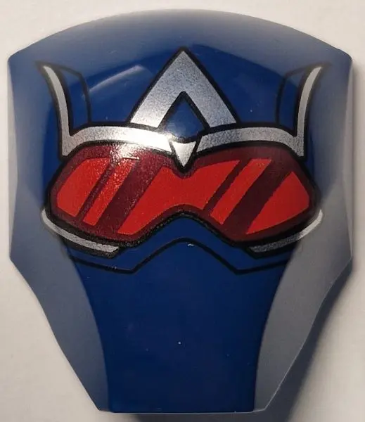 Dark Blue Large Figure Armor, Smooth with 2 x 2 Round Brick Attachment with Goggles with Single Red 