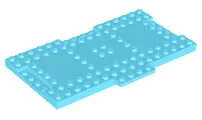 Medium Azure Brick, Modified 8 x 16 x 2/3 with 1 x 4 Indentations and 1 x 4 Plate