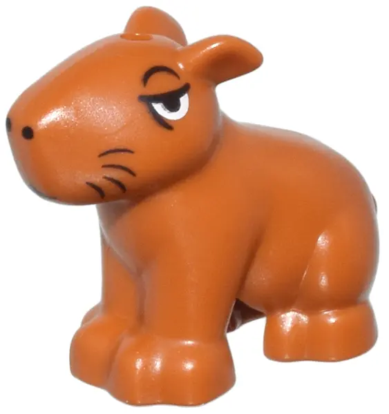 Dark Orange Capybara with Black Eyes, Nose, and Whiskers Pattern (Encanto Chispi)