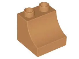 Medium Nougat Duplo, Brick 2 x 2 x 1 1/2 Arch Inverted