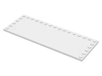 White Tile, Modified 6 x 16 with Studs on Edges