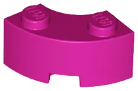 Magenta Brick, Round Corner 2 x 2 Macaroni with Stud Notch and Reinforced Underside