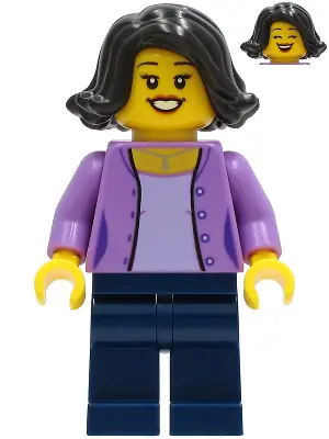 Mom - Medium Lavender Jacket, Dark Blue Legs, Black Hair