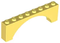 Bright Light Yellow Arch 1 x 8 x 2 Raised