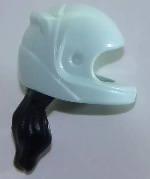 Light Aqua Mini Doll, Hair Combo, Hat with Hair, Racing Helmet with Molded Flexible Rubber Black Hai