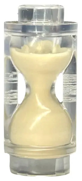 Trans-Clear Minifigure, Utensil Hourglass with Molded Tan Sand Pattern