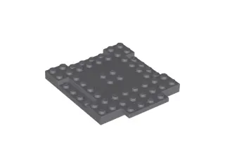 Dark Bluish Gray Brick, Modified 8 x 8 x 2/3 with 1 x 4 Indentations and 1 x 4 Plate