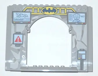 Light Bluish Gray Panel 4 x 16 x 10 with Batman Logo, Joker and Car Pattern