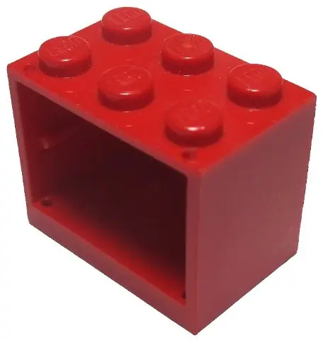 Red Container, Cupboard 2 x 3 x 2 - Solid Studs