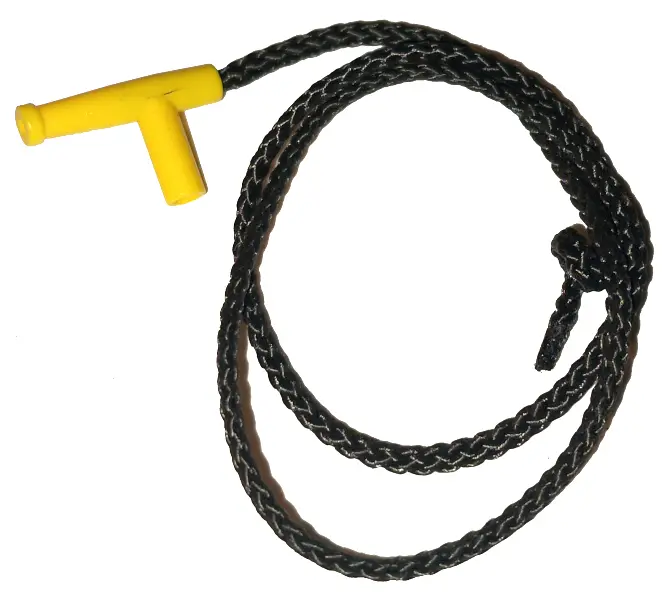 Yellow Minifigure, Utensil Hose Nozzle Simple with 35L Black String